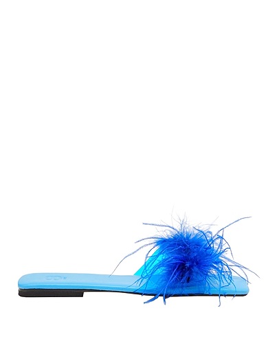 8 by YOOX Sandales Bleu 100% Polyuréthane, Plume