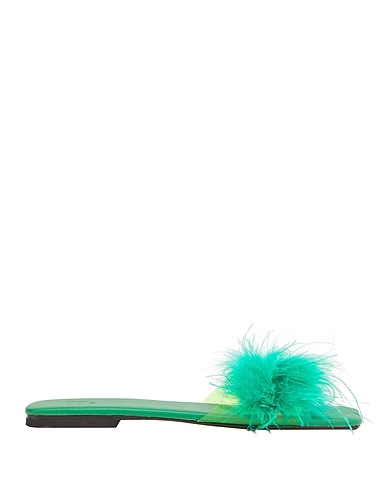 8 by YOOX Sandals Green 100% Polyurethane, Feather