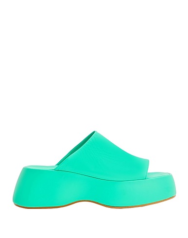 8 by YOOX Sandals LEATHER SANDALS
 Green 100% Ovine leather