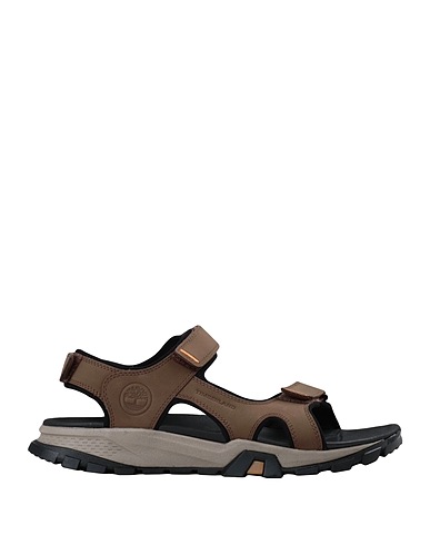 TIMBERLAND Sandals Brown Soft Leather, Textile fibres