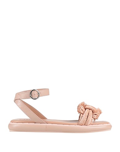 LIU •JO Sandals Pink Soft Leather, Textile fibers