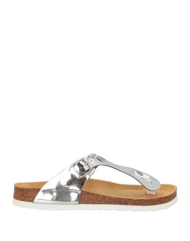 F_WD Flip flops Silver Rubber