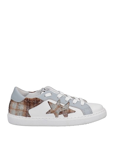 2STAR Sneakers White Soft Leather, Textile fibres