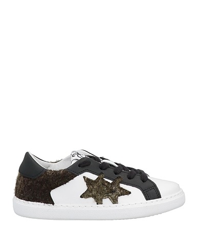 2STAR Sneakers White Soft Leather, Textile fibers