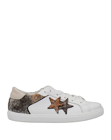 2STAR Sneakers White Soft Leather, Textile fibers
