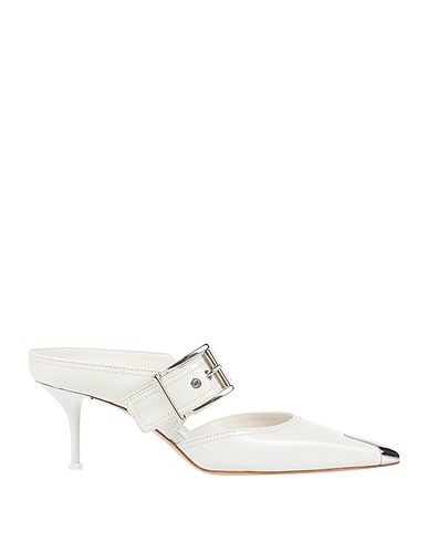 MCQUEEN Mules and clogs OFF WHITE Soft Leather