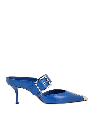 MCQUEEN Mules and clogs Blue Soft Leather