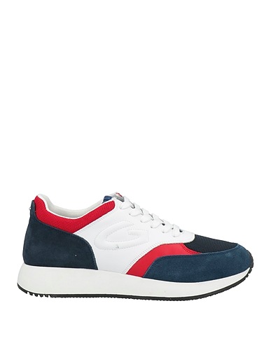ALBERTO GUARDIANI Sneakers Navy blue Leather, Textile fibres