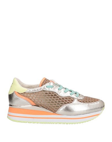 CRIME London Sneakers Platinum Soft Leather, Textile fibres