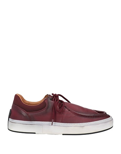 BRIMARTS Laced shoes Burgundy Leather, Textile fibers