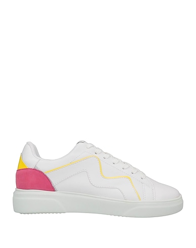 MANILA GRACE Sneakers White Soft Leather, Textile fibers