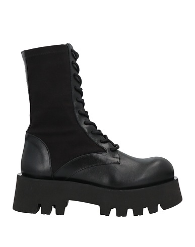 PALOMA BARCELÓ Ankle boot Black Soft Leather, Textile fibers