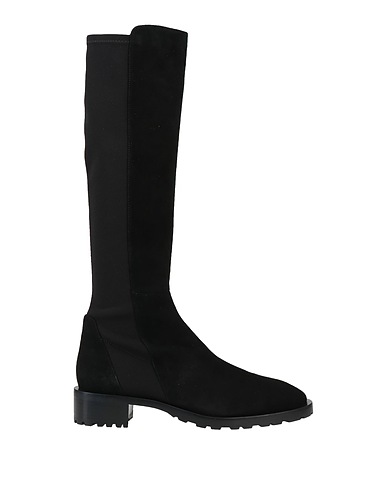 STUART WEITZMAN Boots Black Soft Leather, Textile fibers