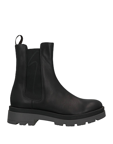 GIUSEPPE ZANOTTI ショートブーツ ブラック 革 / 紡績繊維