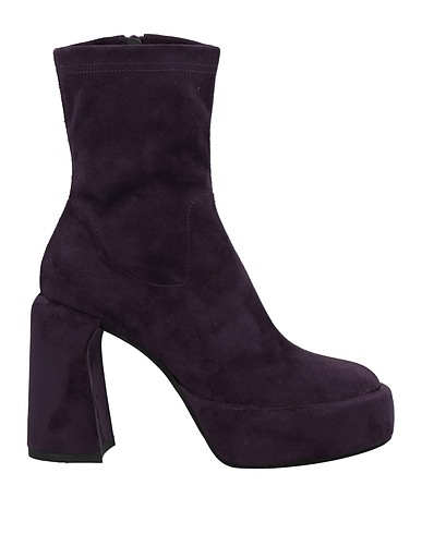 ELENA IACHI Stivaletti Viola scuro Fibre tessili