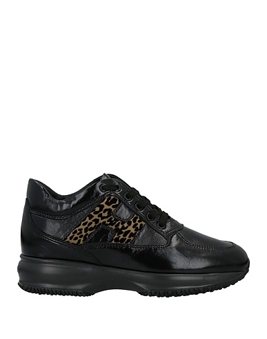 HOGAN Sneakers Black Soft Leather, Textile fibres