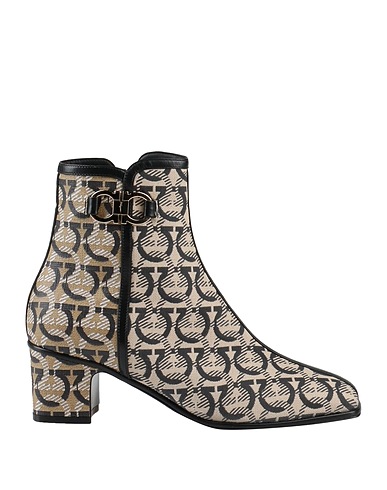 FERRAGAMO Ankle boot Beige 100% Textile fibers, Soft Leather