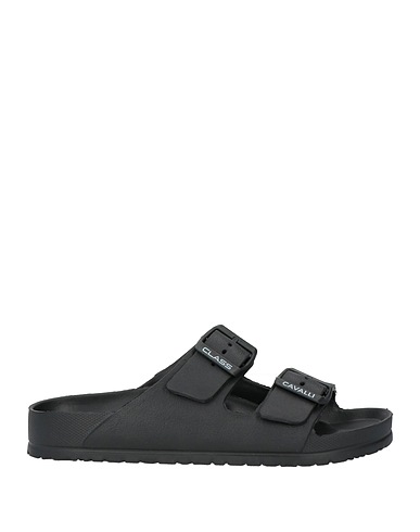 CAVALLI CLASS Sandals Black Textile fibres