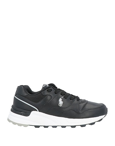 POLO RALPH LAUREN Sneakers Black Soft Leather, Textile fibres