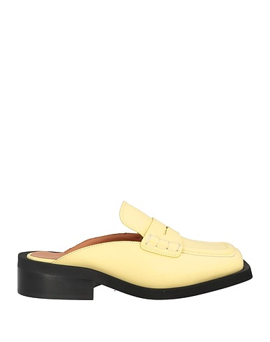 GANNI Mule e zoccoli Giallo pastello Pelle