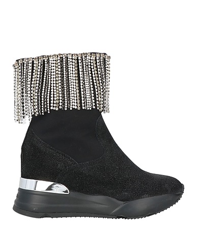 RUCOLINE Ankle boot Black 55% Calfskin, 45% Textile fibers