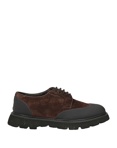 DOUCAL'S Laced shoes Dark brown Soft Leather, Rubber
