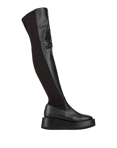 PALOMA BARCELÓ Boots Black Soft Leather, Textile fibers