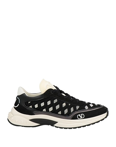 VALENTINO GARAVANI Sneakers Nero Pelle, Fibre tessili