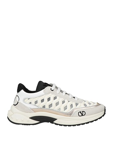 VALENTINO GARAVANI Sneakers Elfenbein Leder, Gewebefasern