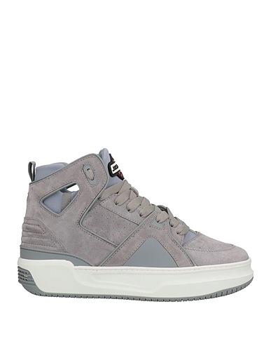 JUST DON Sneakers Grey Leather, Textile fibers