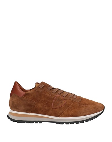 PHILIPPE MODEL Sneakers Brown Leather, Textile fibres
