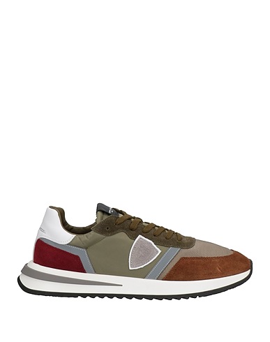 PHILIPPE MODEL Sneakers Sage green Leather, Textile fibres
