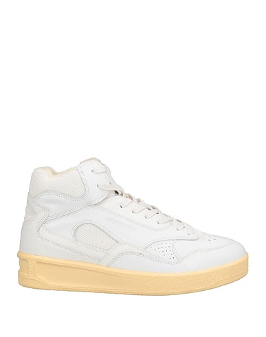 JIL SANDER Sneakers White Textile fibers, Soft Leather