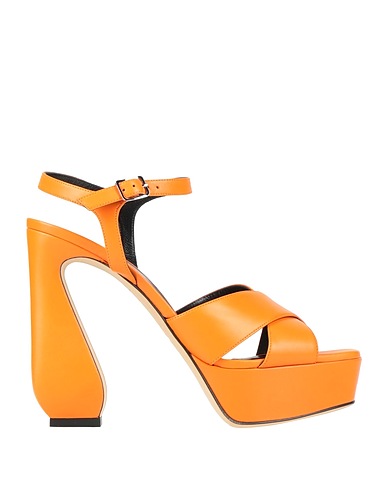 SI ROSSI by SERGIO ROSSI Sandals Orange Soft Leather