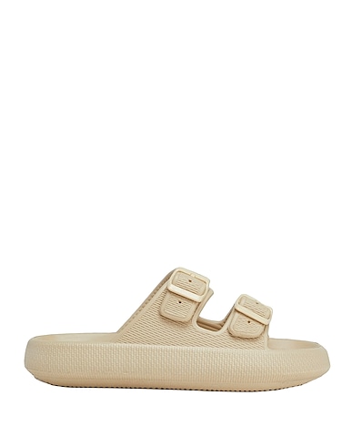 8 by YOOX Sandali RUBBER DOUBLE STRAP SLIDES
 Beige 100% EVA (Etilene - Vinil - Acetato)