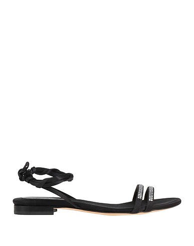 ANNA F. Sandals Black Textile fibers