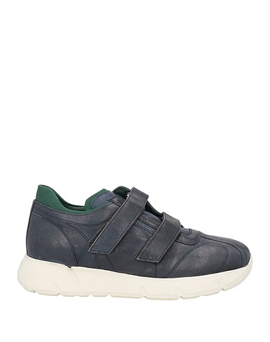 TESTONI Sneakers Navy Calfskin, Textile fibers