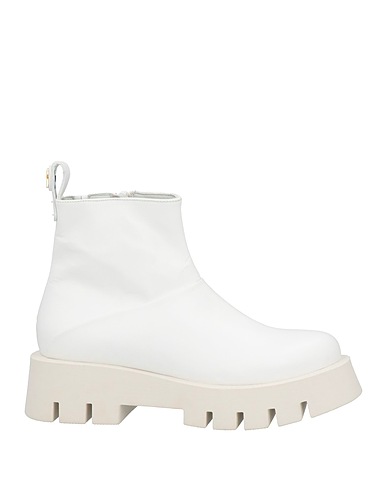 RUCOLINE Stivaletti Bianco Pelle, Fibre tessili