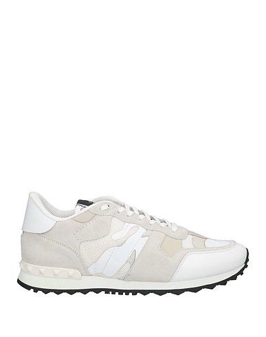 VALENTINO GARAVANI Sneakers Grigio chiaro Pelle, Fibre tessili