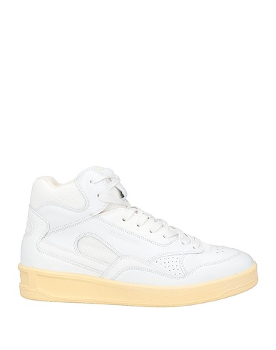 JIL SANDER Sneakers White Soft Leather, Textile fibres