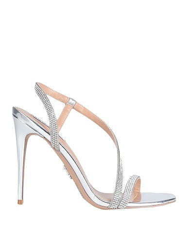STEVE MADDEN Sandals Silver Textile fibres, Synthetisches Material