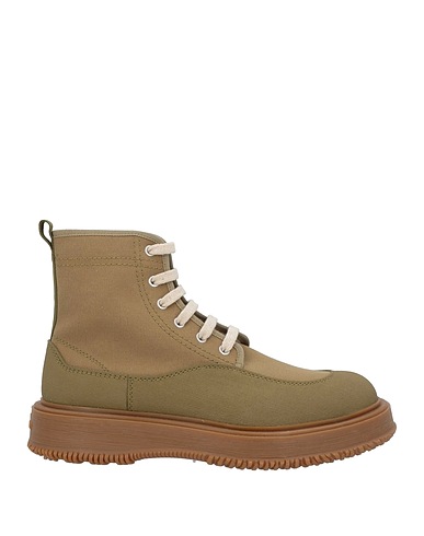 HOGAN Ankle boot 3R Military green Textile fibers, Leather