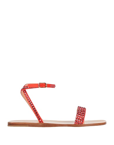 EDDY DANIELE Sandals Red Textile fibres