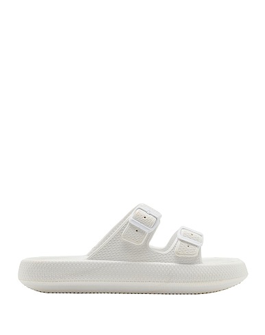 8 by YOOX Sandals RUBBER DOUBLE-STRAP SANDAL
 White 100% EVA (Ethylene - Vinyl - Acetate)