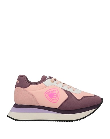 BLAUER. Sneakers Pink Leather, Textile fibres