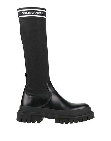DOLCE&GABBANA Boots Black Textile fibers, Soft Leather