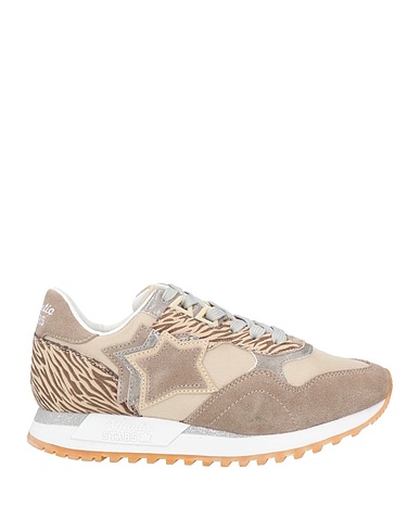 ATLANTIC STARS Sneakers Khaki Leather, Textile fibers
