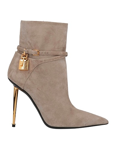 TOM FORD Ankle boot Beige Calfskin, Metal, Zamak