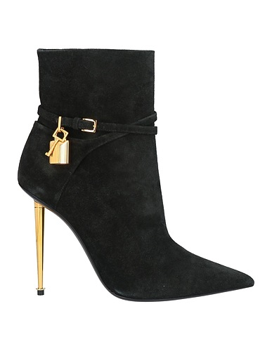 TOM FORD Ankle boot Black Calfskin, Metal, Zamak