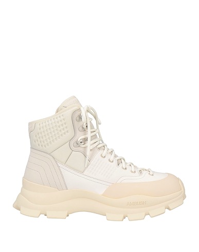 AMBUSH Ankle boot White Soft Leather, Textile fibers